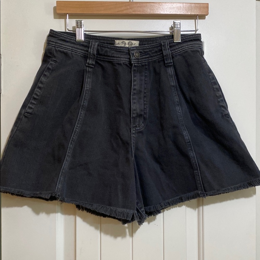 We The Free Black Jean Shorts High-Waisted Relaxed Fit
